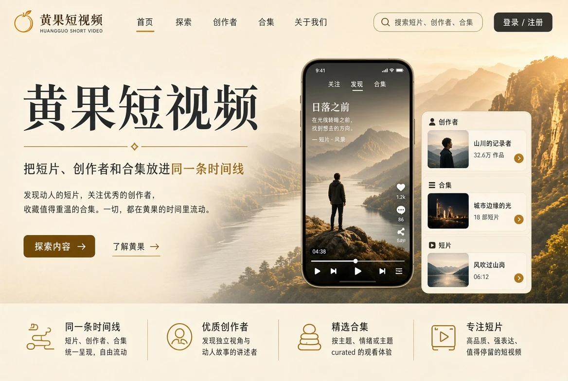 黄果短视频首页短片视觉